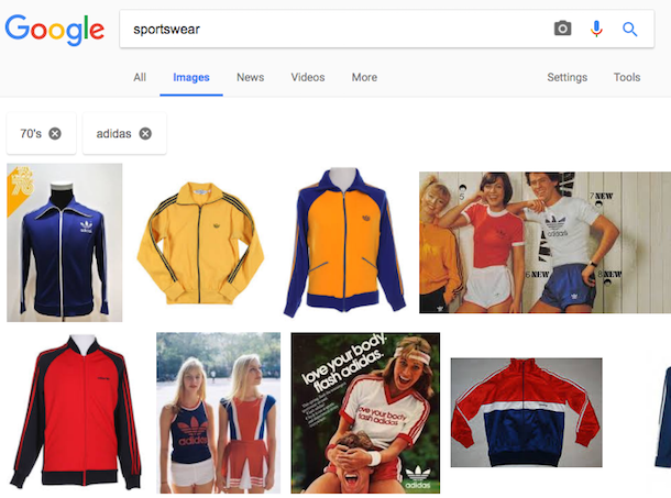 Google Image Search Shows Colorful Suggestions