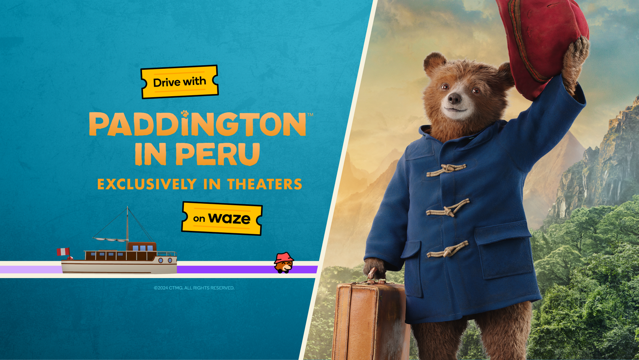 Paddington l'ours débarque au Pérou sur Waze !