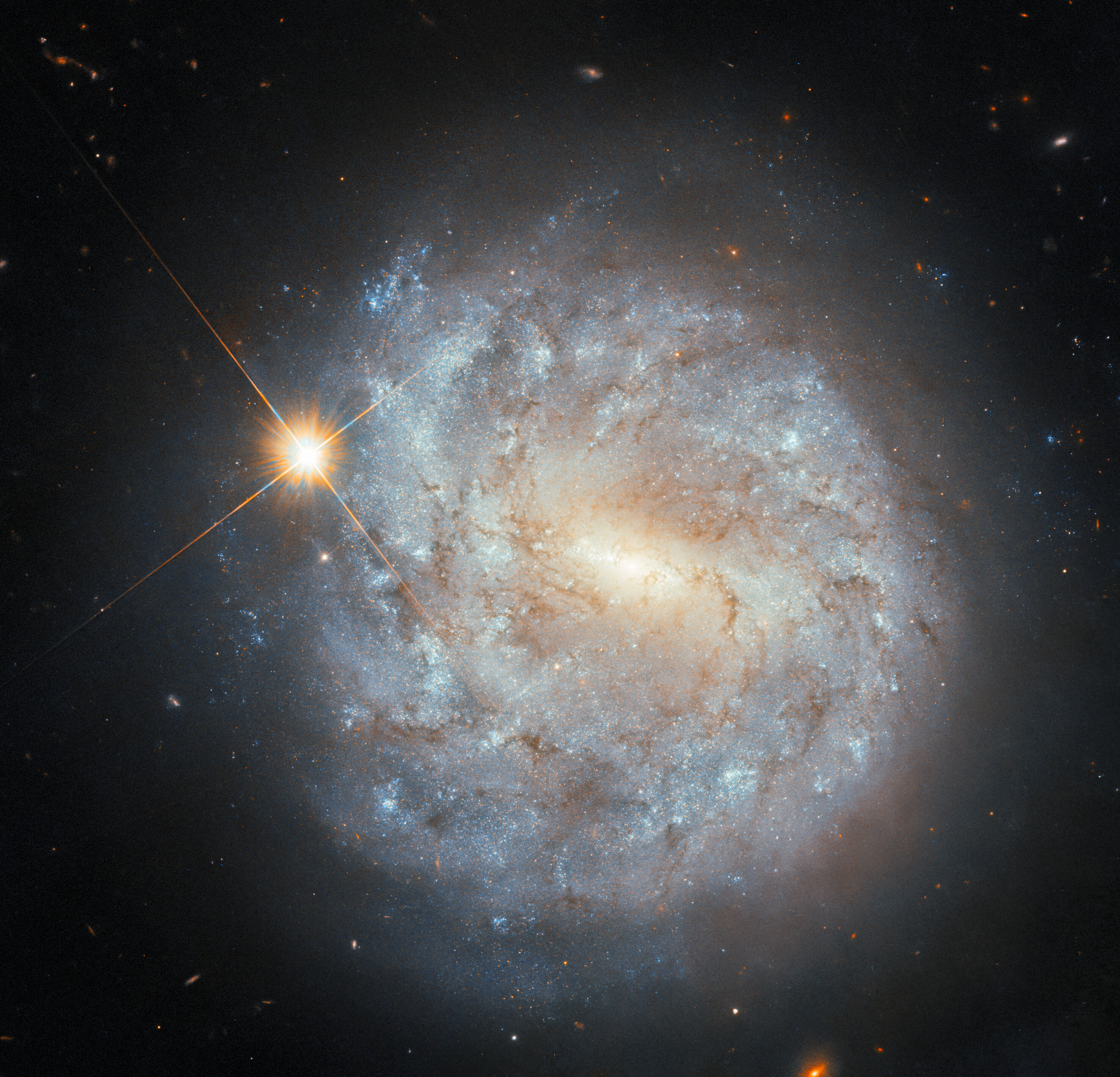 Hubble Sees a Spiral and a Star
