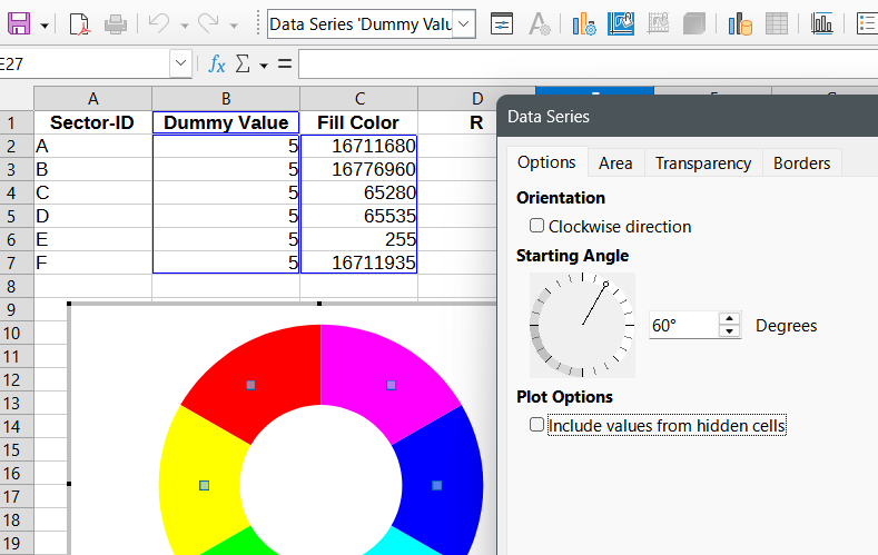 Create a colour wheel in LibreOffice