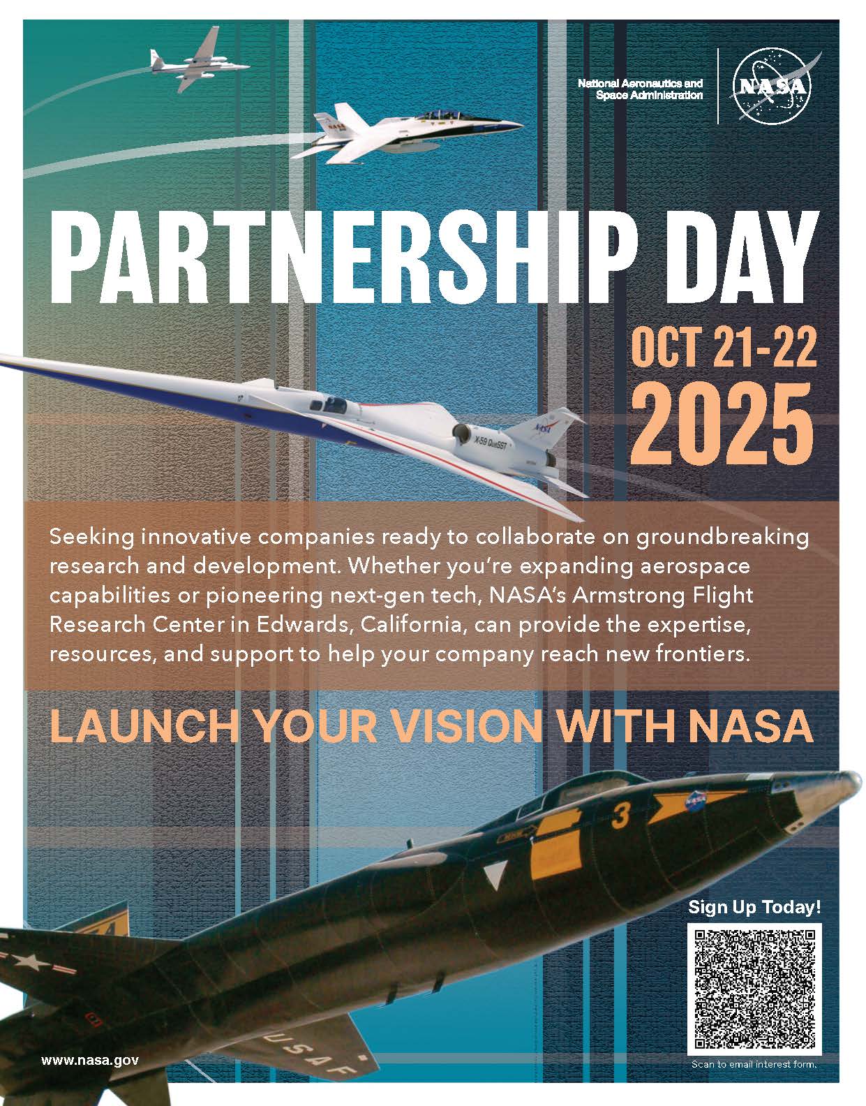 NASA Armstrong to Host Partnership Day Oct. 21-22