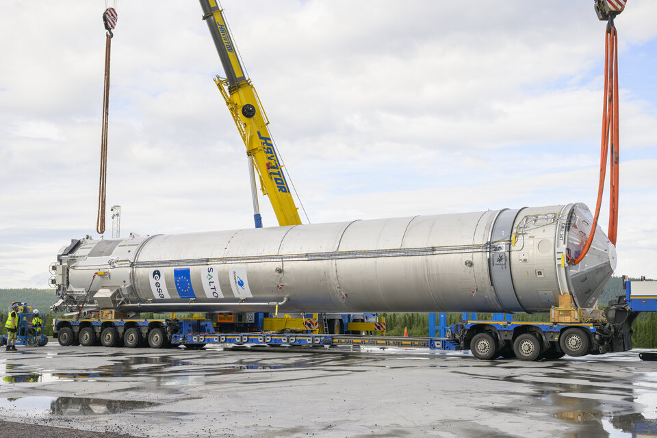 Themis stands on the launch pad