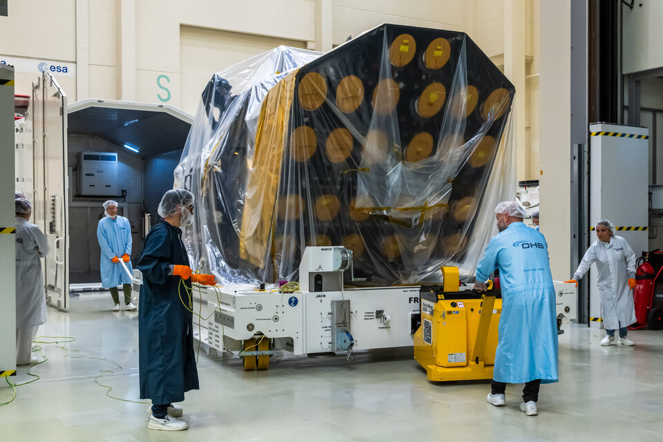 Plato arrived at ESA’s test centre by boat