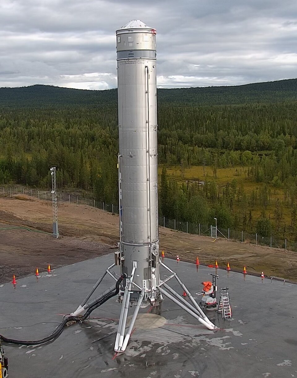 Themis stands on the launch pad