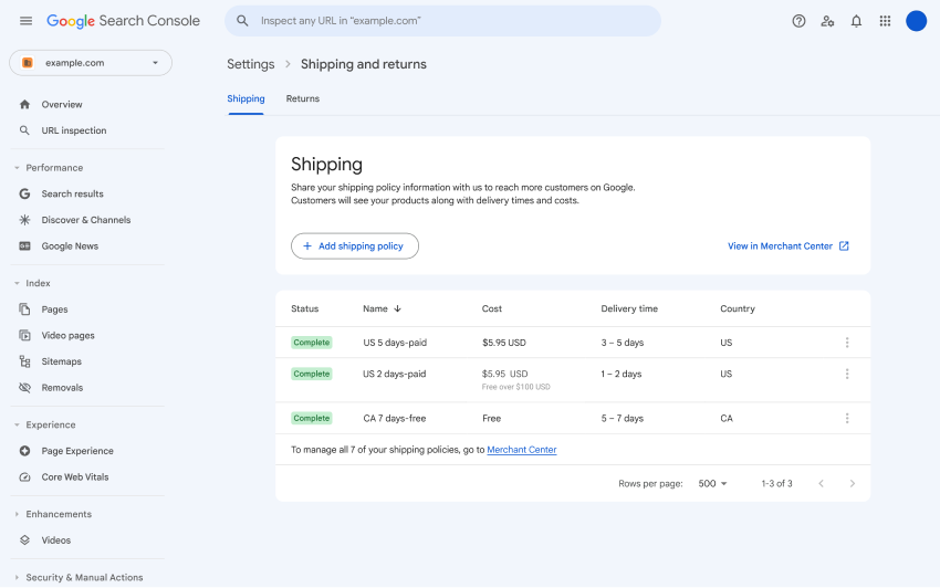 More ways to share your shipping and returns policies with Google