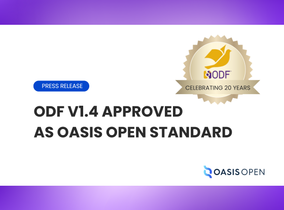 The Document Foundation announces the approval of the Open Document Format (ODF) v1.4 standard by OASIS Open