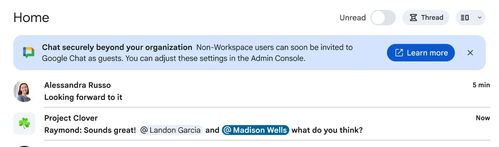 Introducing guest accounts: Collaborate securely and communicate with non-Workspace users in Google Chat