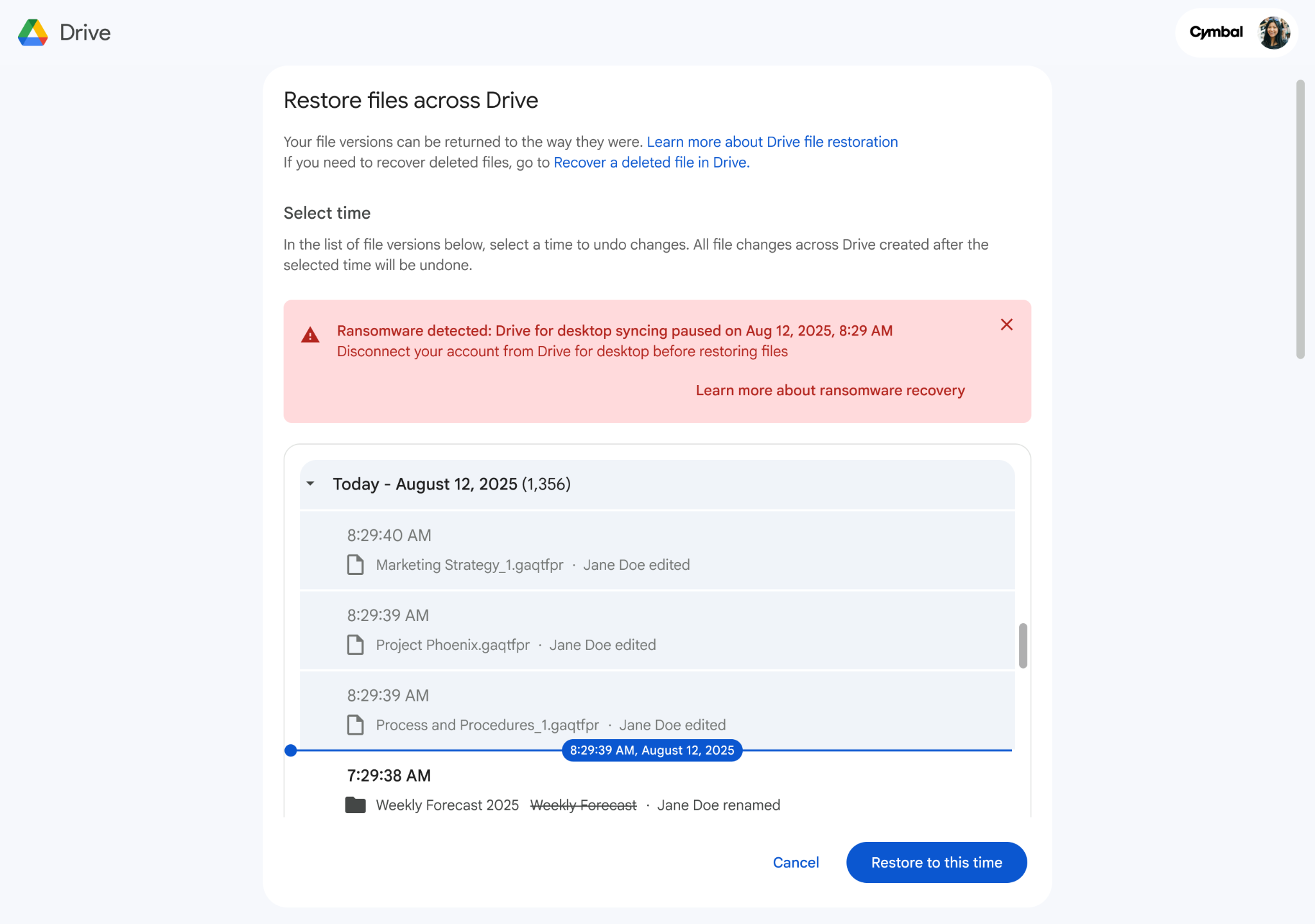 Ransomware detection and file restoration for Google Drive now generally available