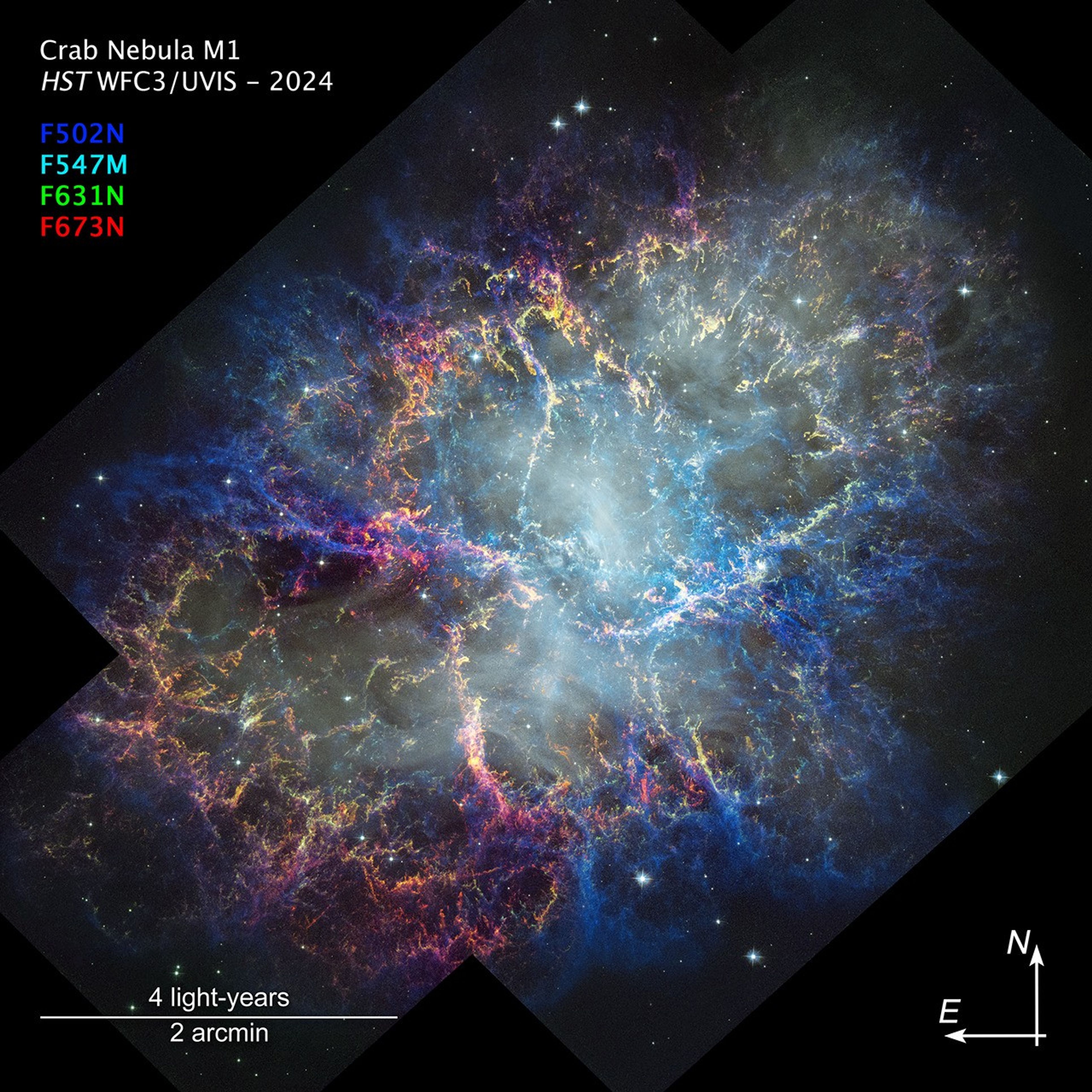 NASA’s Hubble Revisits Crab Nebula to Track 25 Years of Expansion