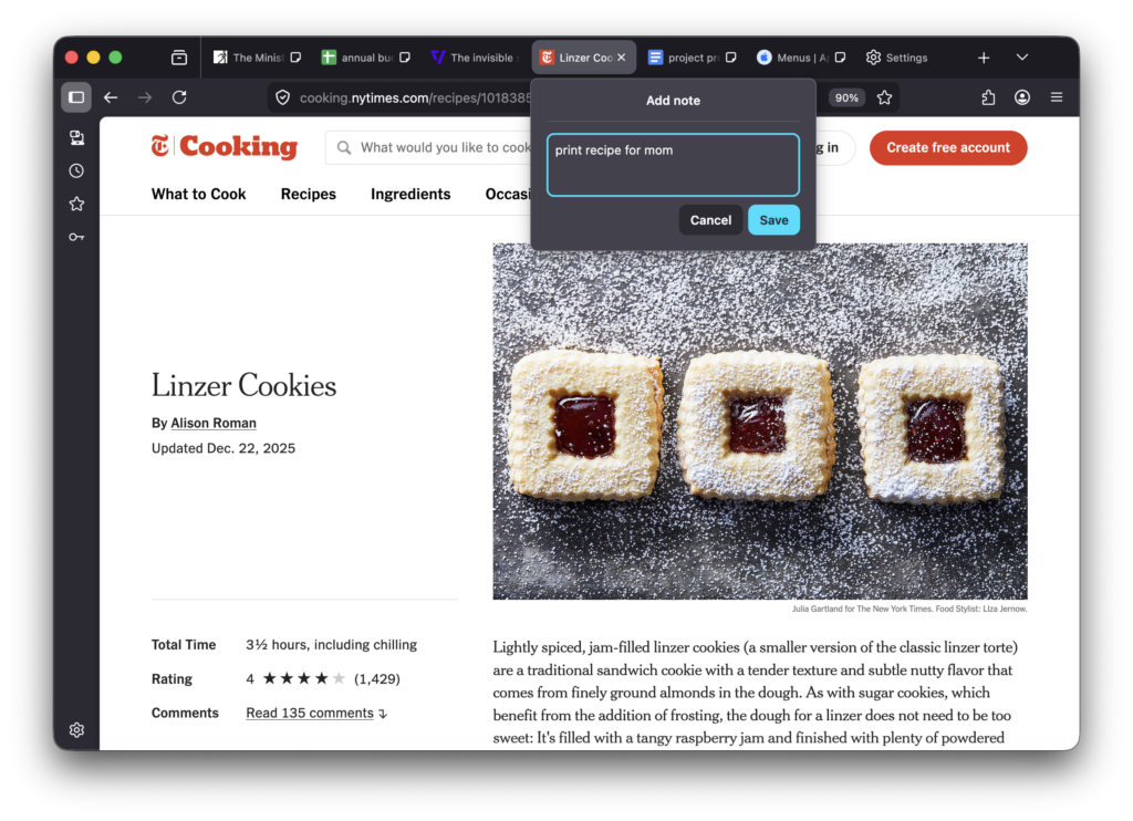 Try Tab Notes in Firefox to leave a note on any page