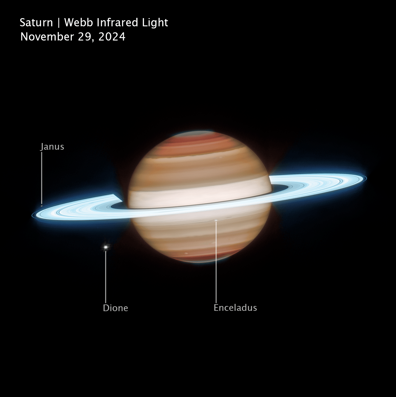 Webb Captures Saturn in Infrared