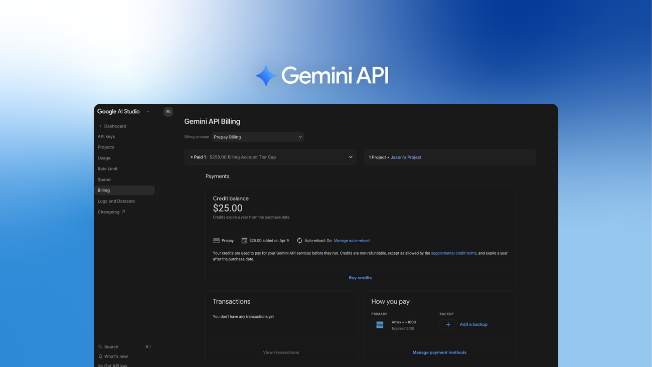 Prepay for the Gemini API to get more control over your spend