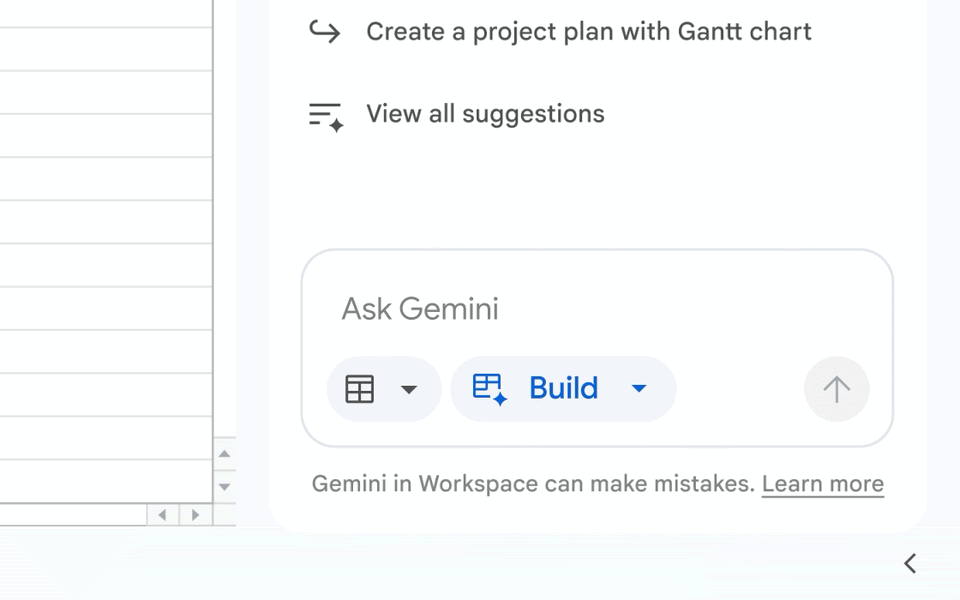 Build and edit complex spreadsheets with Gemini in Google Sheets