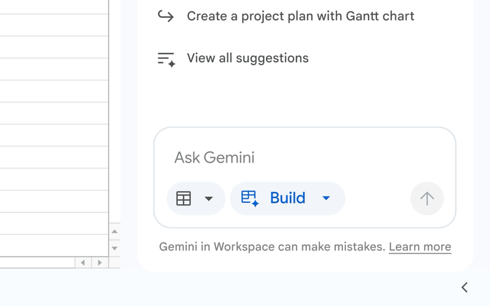 Build and edit complex spreadsheets with Gemini in Google Sheets