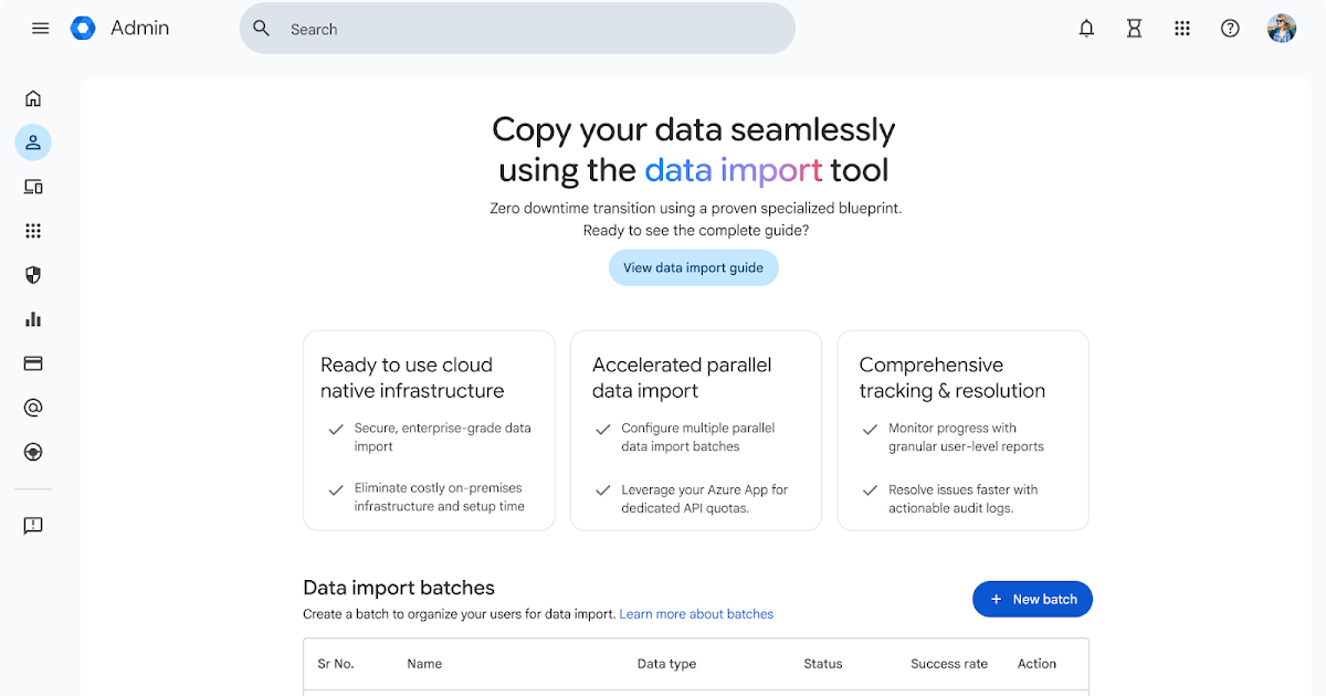 Introducing data import: An easier, faster, and higher-fidelity migration to Google Workspace at no additional tool cost