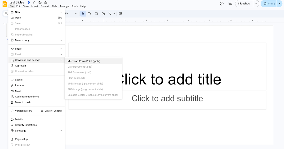 Now in beta: Download client-side encrypted Google Slides