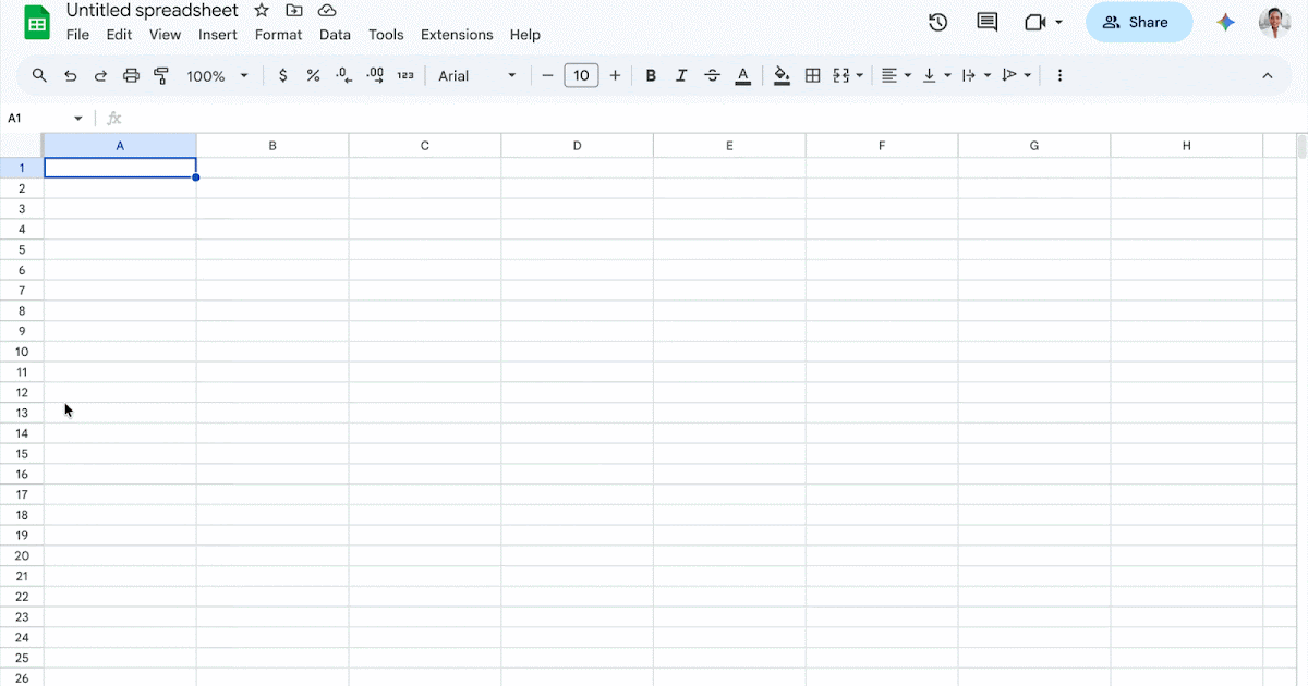 Paste and convert unformatted text into Google Sheets tables with Gemini