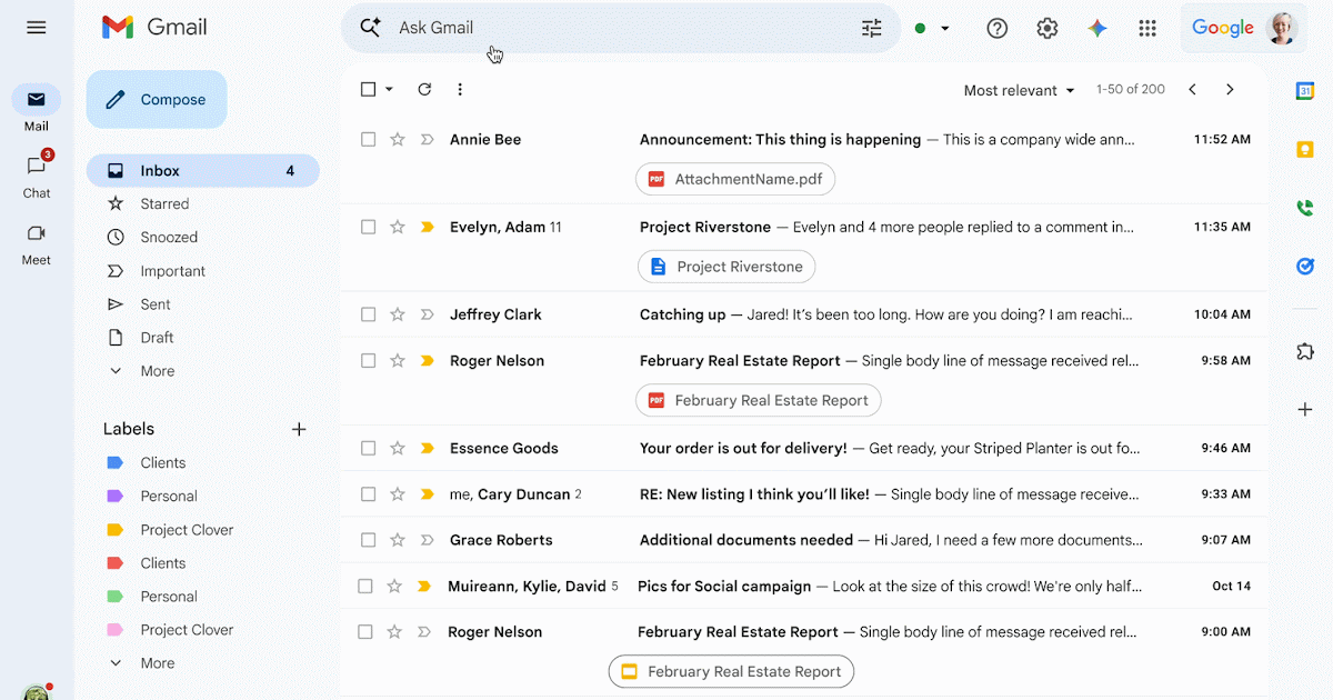 Search faster and smarter with AI Overviews in Gmail search