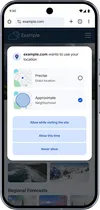 Approximate location sharing gives you more control over your location data in Chrome.
