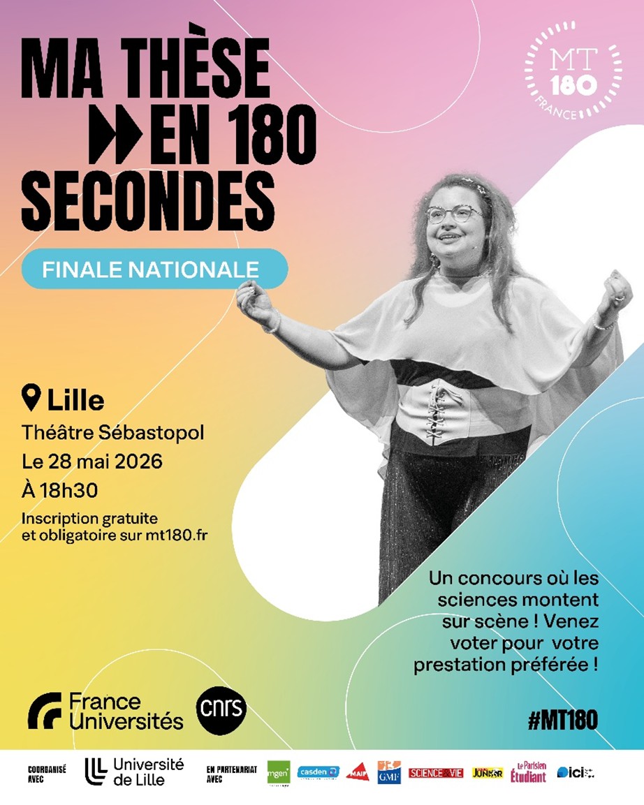 « Ma thèse en 180 secondes » : rendez-vous à Lille le 28 mai pour la finale nationale