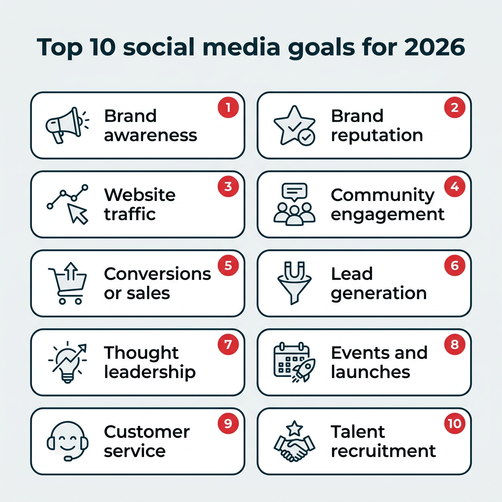 How to set social media goals in 2026 [10 examples]
